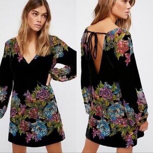 Free people Misha burnout velvet floral mini dress